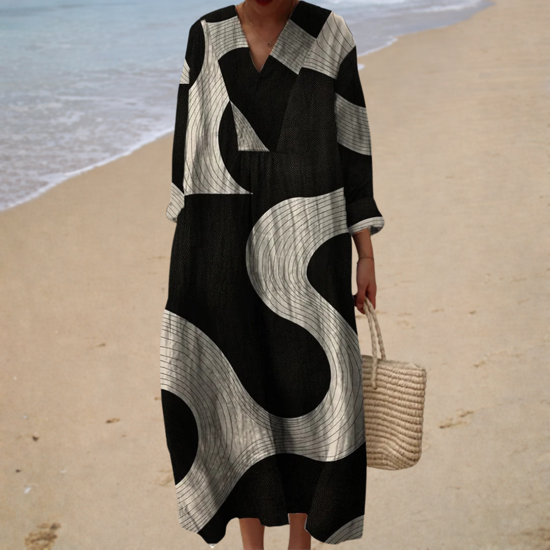 Vorteilhaftes bedrucktes Sommerkleid