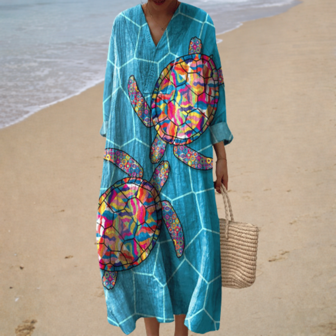 Vorteilhaftes bedrucktes Sommerkleid