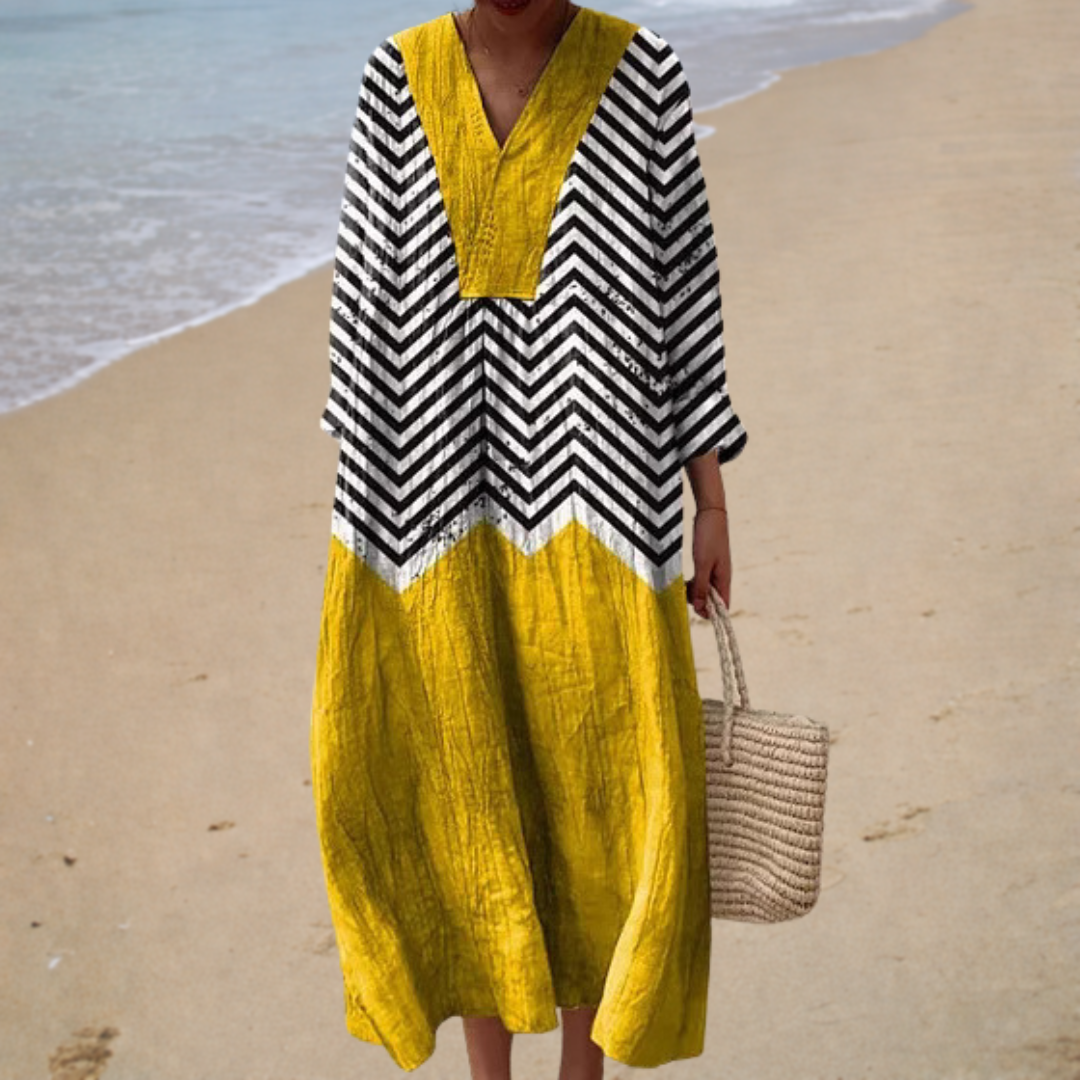 Vorteilhaftes bedrucktes Sommerkleid