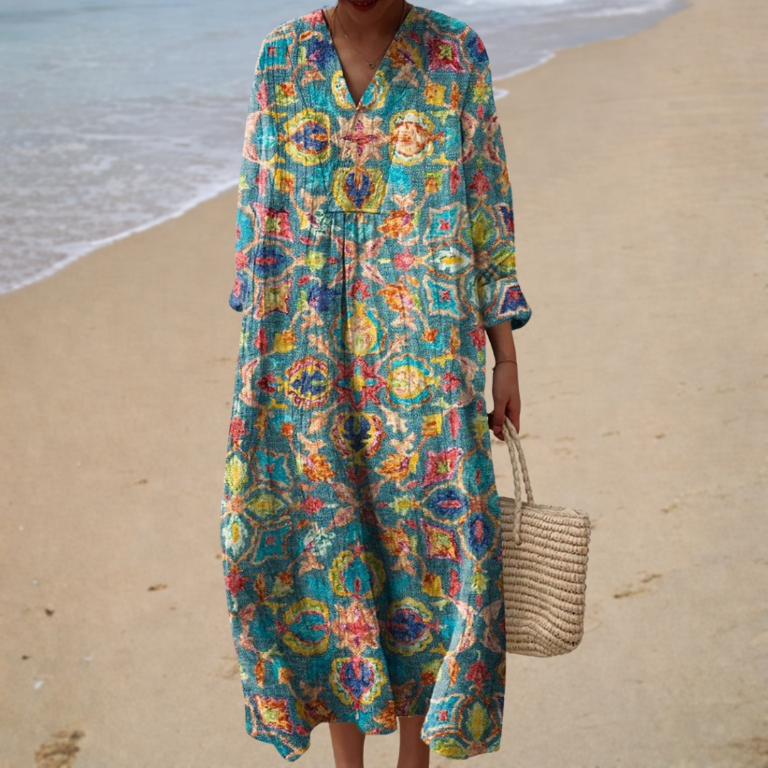 Vorteilhaftes bedrucktes Sommerkleid