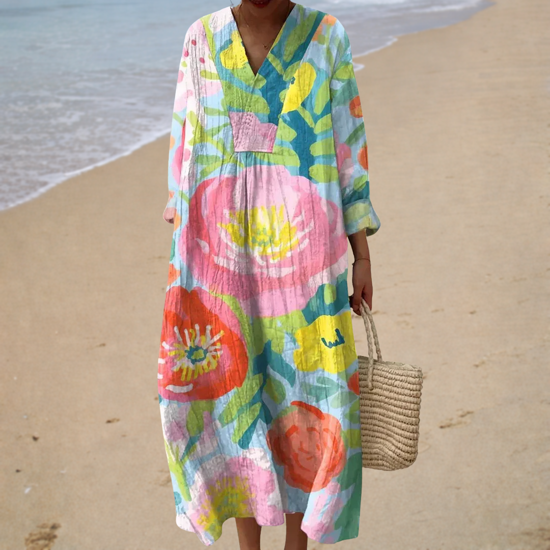Vorteilhaftes bedrucktes Sommerkleid