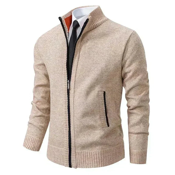 Leon | Strickpullover mit Reißverschluss und Taillierung