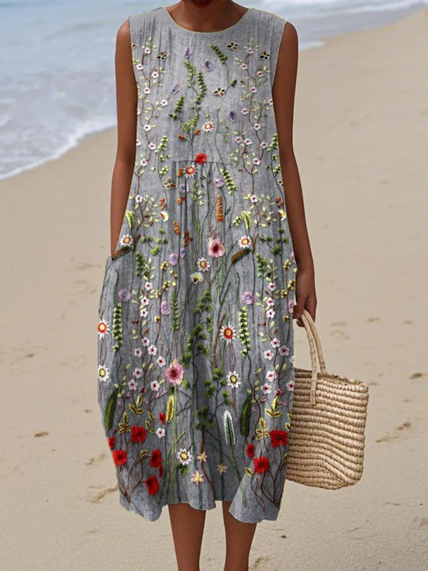 Cara™ Wildblumen-Midikleid