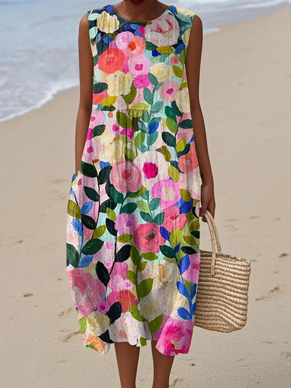 Ava™ Blumen-Midikleid